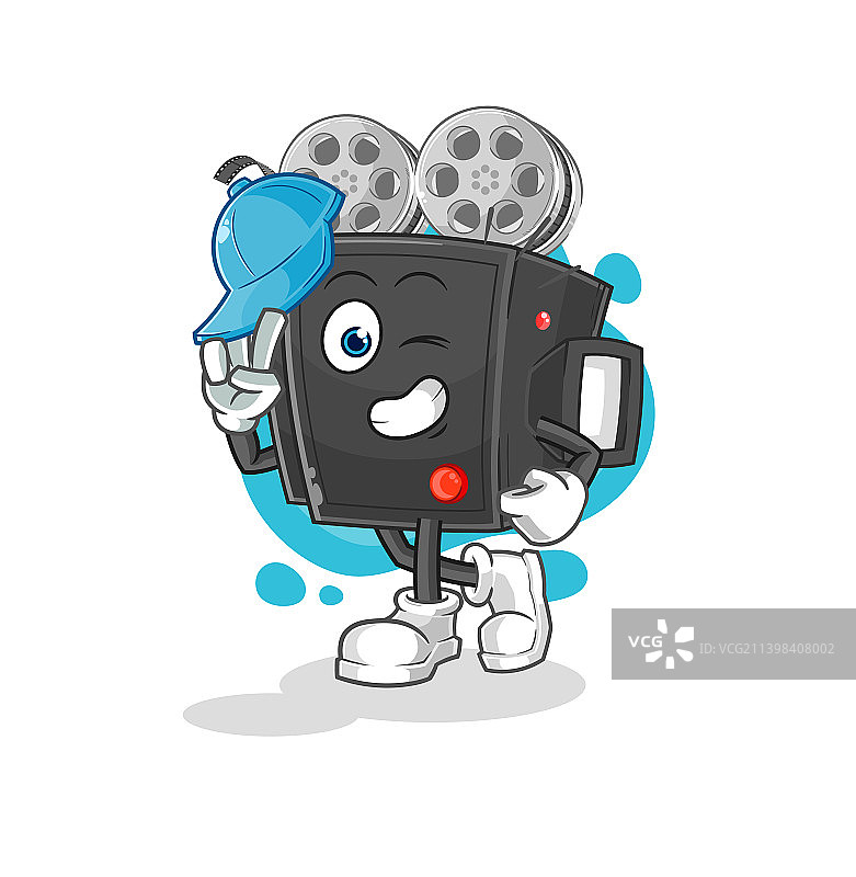 卡通胶片相机少年角色图片素材