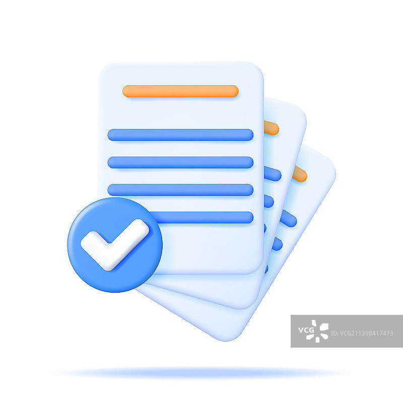 已批准文件3D图标图片素材