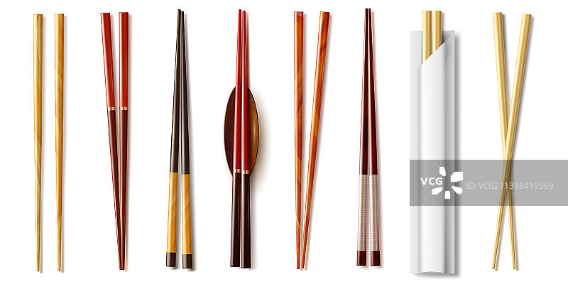逼真筷子亚洲食物餐具寿司图片素材