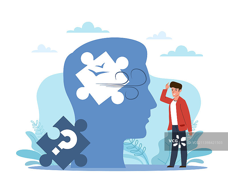 记忆力减退思维混乱问题图片素材
