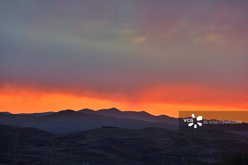 内蒙古扎兰屯夕阳西下图片素材