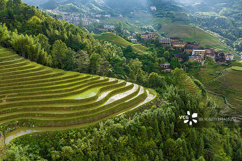 广西壮族自治区桂林市龙胜县龙脊山龙脊梯田图片素材