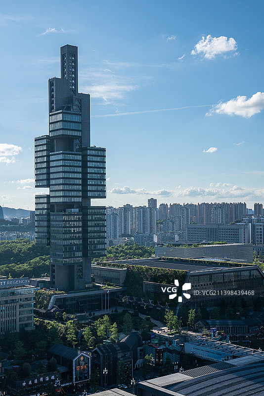 中国贵州省贵阳市核心商务区CBD城市风光图片素材