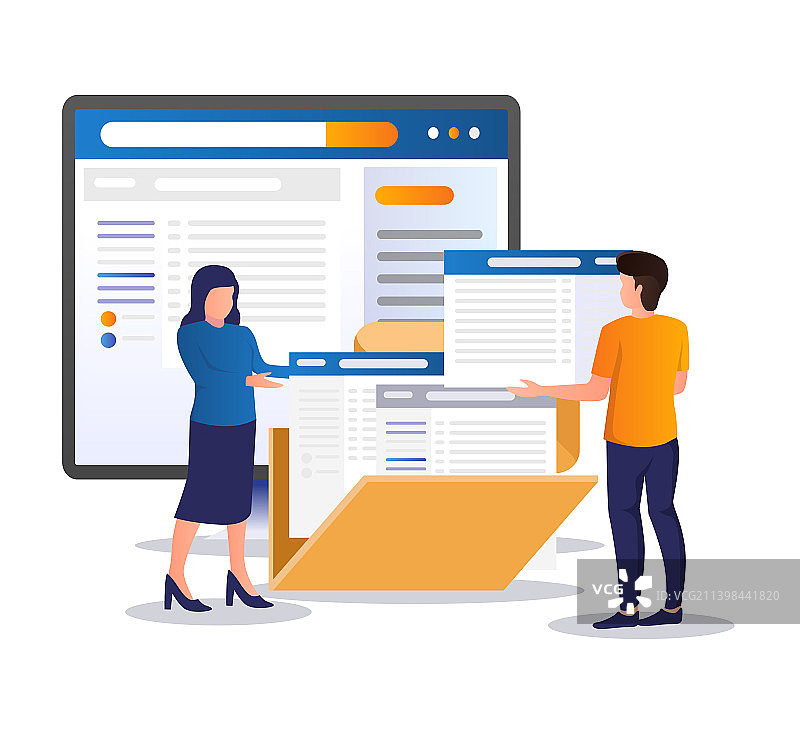 一对夫妇正在保存数据图片素材