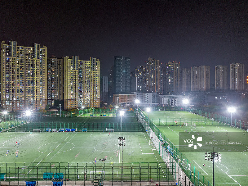 高视角 航拍视角 无人机视角 城市 公园 锦江区 仁德足球主题公园图片素材