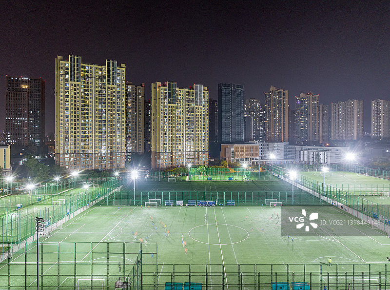 高视角 航拍视角 无人机视角 城市 公园 锦江区 仁德足球主题公园图片素材