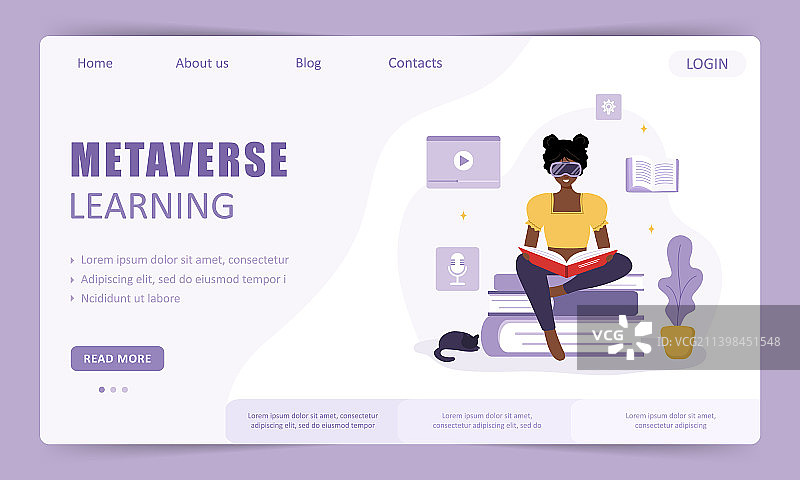 元宇宙学习引导页模板（非洲人）图片素材