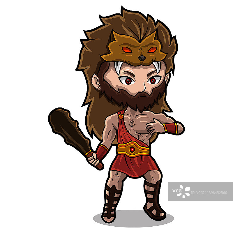 赫拉克勒斯Q版吉祥物标志设计图片素材