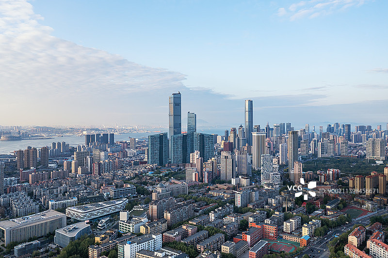 航拍大连中心图片素材