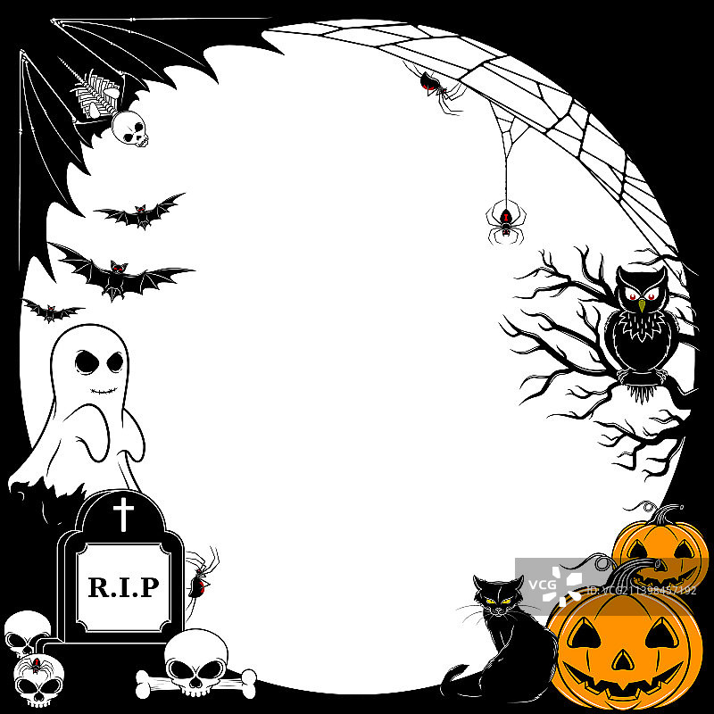 万圣节主题相框设计图片素材