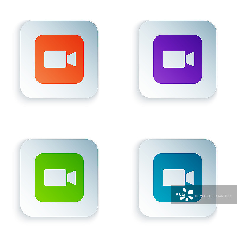 白色背景上的彩色相机图标图片素材