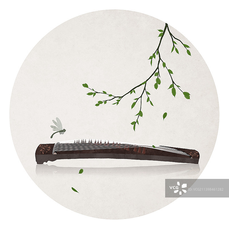 古筝插画图片素材