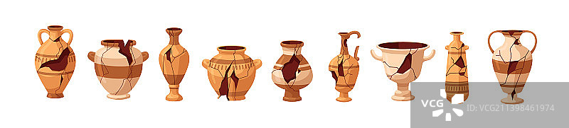 破损的古代陶器图片素材
