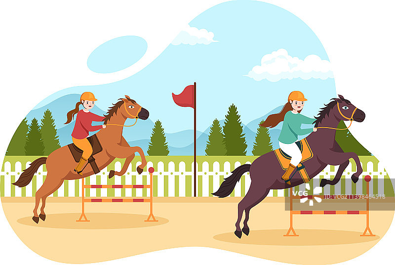 人物赛马卡通图片素材