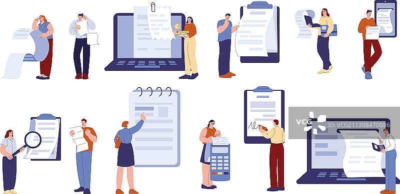 带有账单的会计和订单变更图片素材