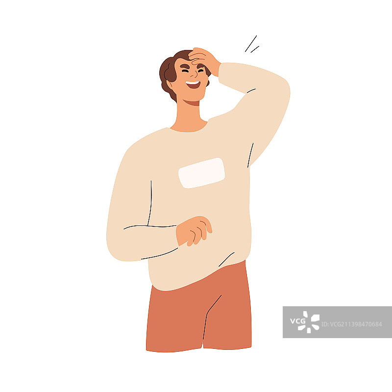 因有趣笑话而开怀大笑的快乐男人图片素材