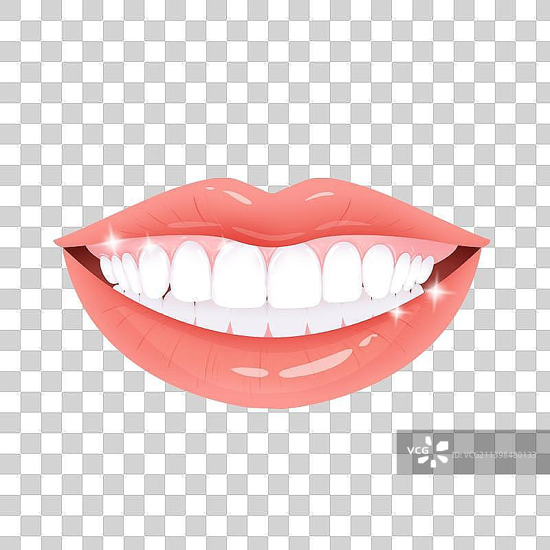 牙齿全国爱牙日红唇齿白口腔健康插画图片素材