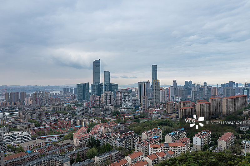 航拍大连市中心建筑图片素材