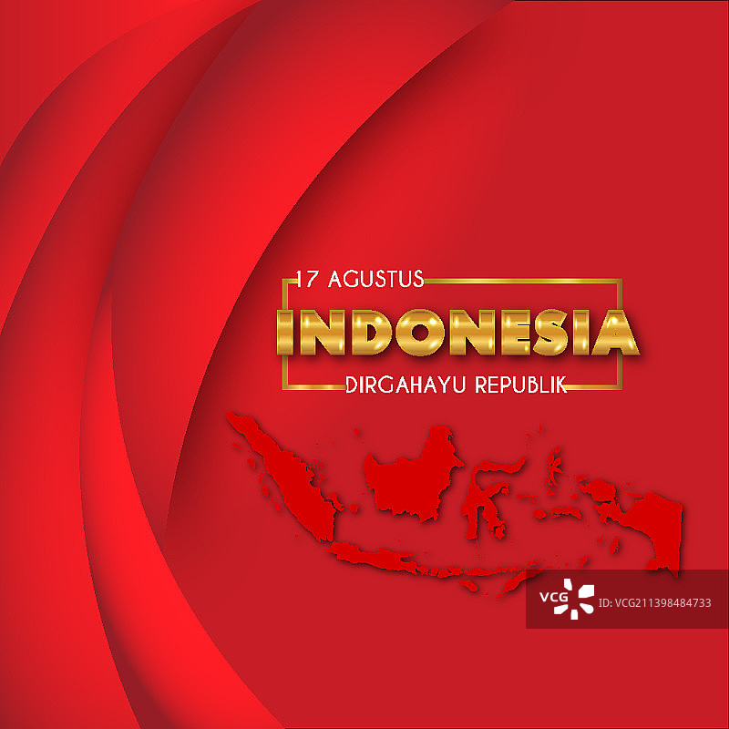 红色方形背景印度尼西亚图片素材