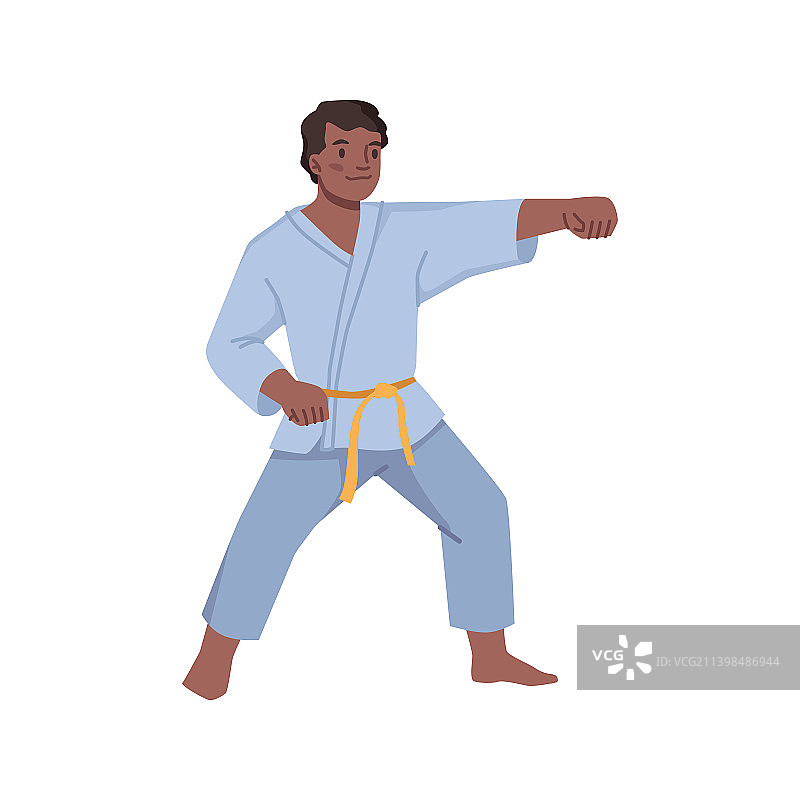 跆拳道空手道：踢拳少年图片素材