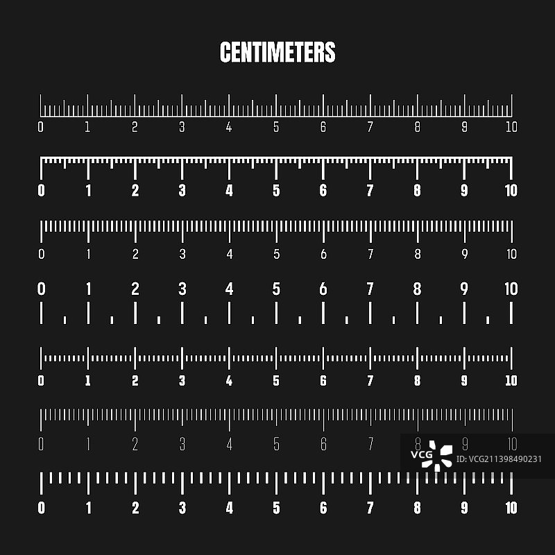 逼真白色厘米刻度测量尺图片素材