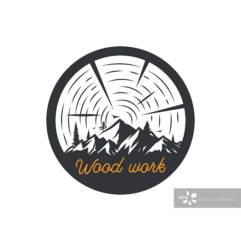 木刻风格的自然标志图片素材