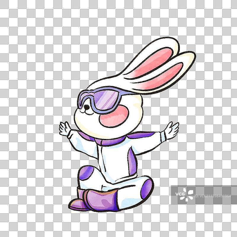 飞行员兔子拟人元素图片素材