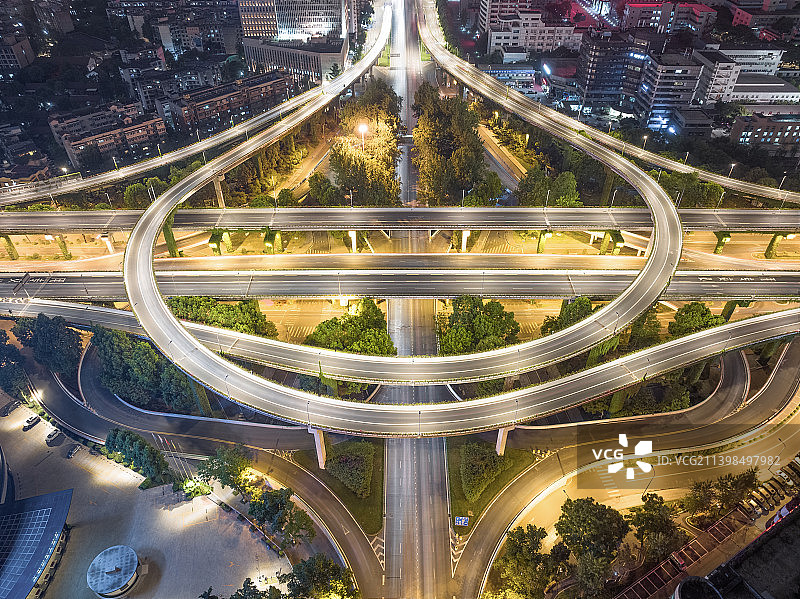 高视角 无人机视角 航拍视角 二环路 永丰立交 夜景 武侯区  城市生活图片素材