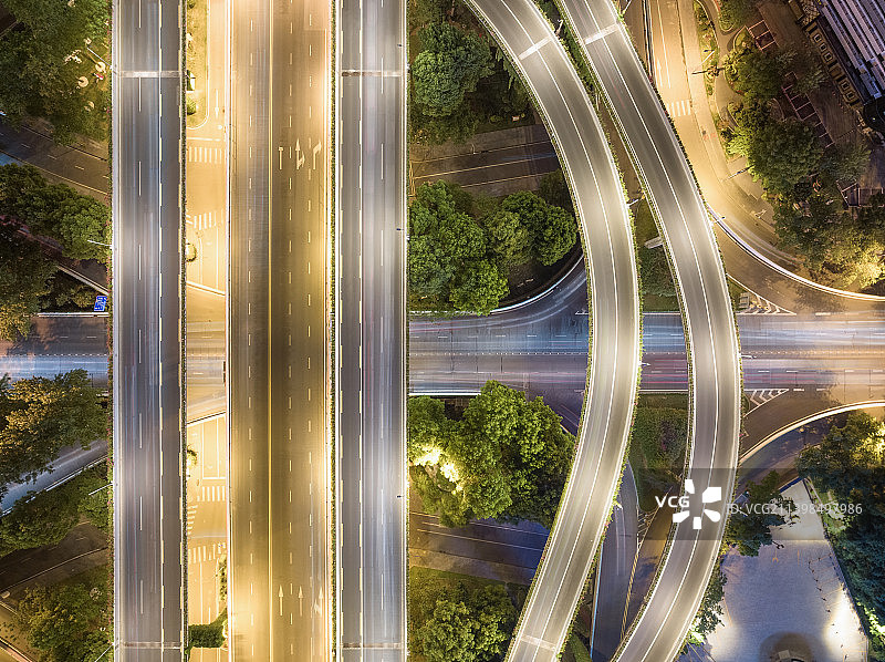 高视角 无人机视角 航拍视角 二环路 永丰立交 夜景 武侯区  城市生活图片素材