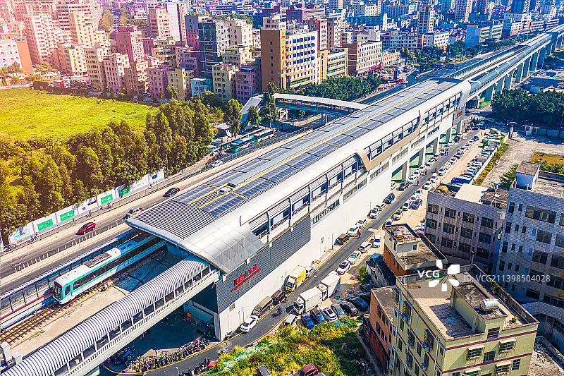 深圳地铁6号线阳台山东站航拍图片素材