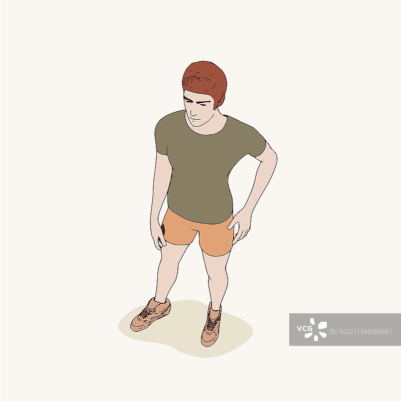 站立的休闲运动男孩图片素材