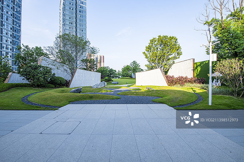 现代社区花园图片素材