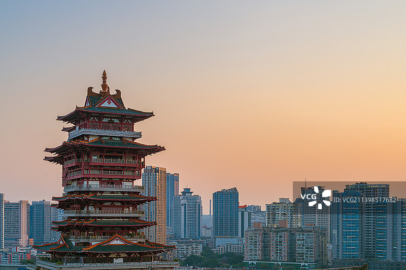 绵阳城市风光 越王楼 东方红大桥 涪江 涪城区 游仙区图片素材