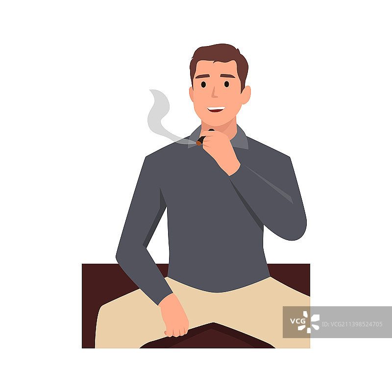 吸烟的年轻男人图片素材