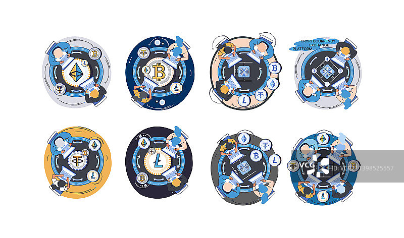 加密货币交易平台和区块链图片素材