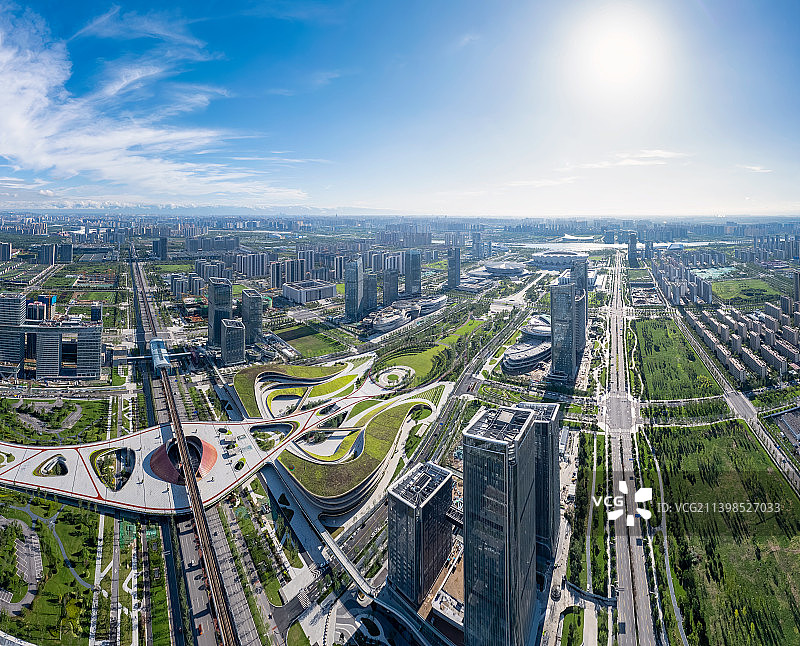 陕西省西安市灞桥区奥体中心CBD图片素材