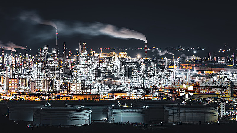 惠州大亚湾石化区夜景风光图，工业风图片素材