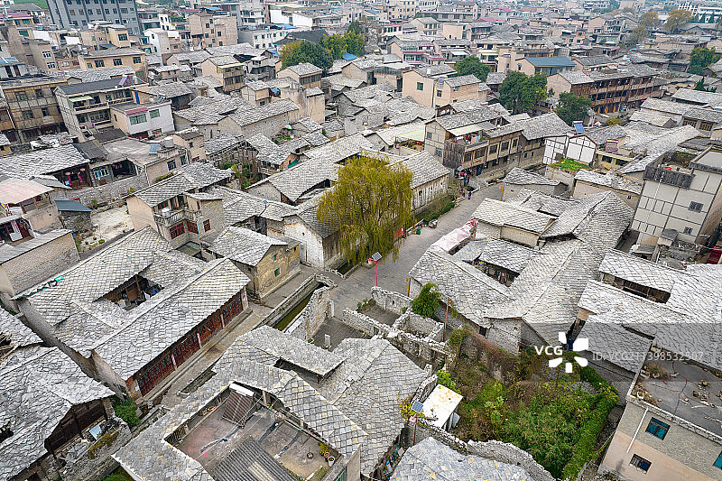 航拍贵州省安顺市天龙屯堡景区图片素材
