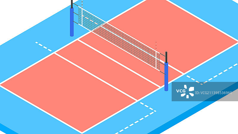 白色背景上的排球场图片素材