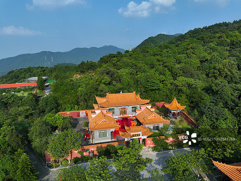广东省东莞市樟木头镇广东观音山国家森林公园航拍图片素材