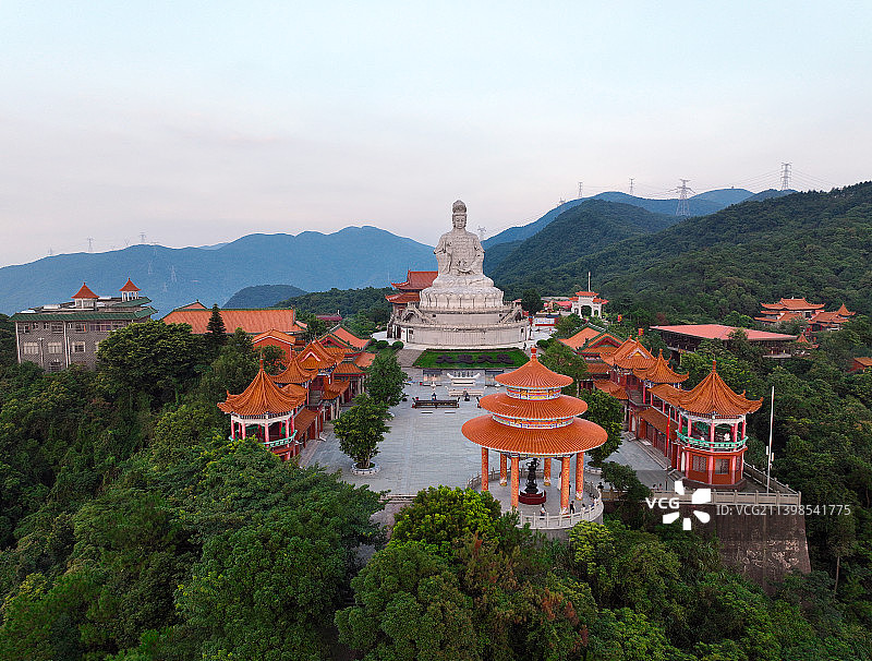 广东省东莞市樟木头镇广东观音山国家森林公园航拍图片素材