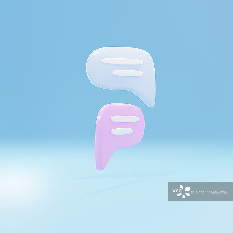 简约粉色和蓝色聊天气泡概念图片素材