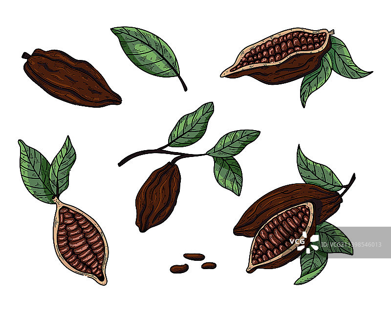 手绘可可涂鸦套装图片素材