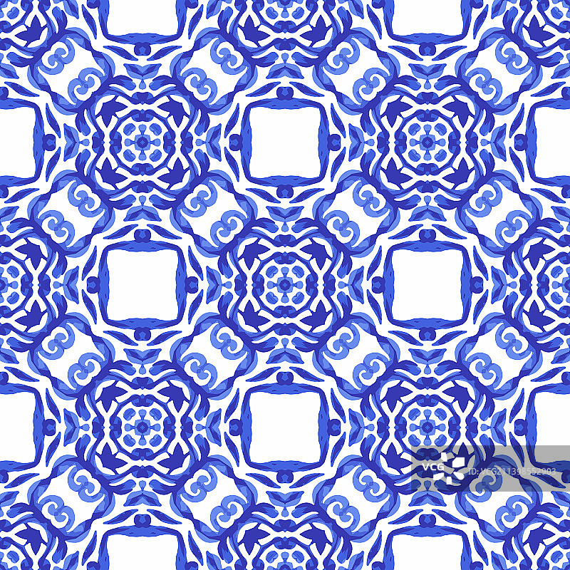 几何蓝白瓷砖设计图片素材