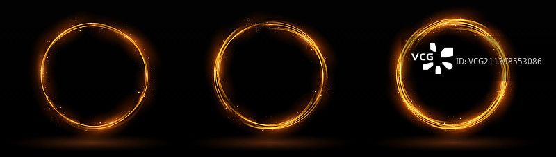 霓虹光圈，橙色火焰光效图片素材