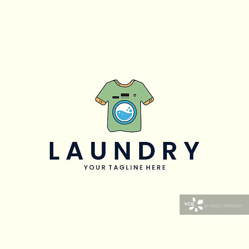 复古颜色风格的洗衣衬衫Logo图标图片素材