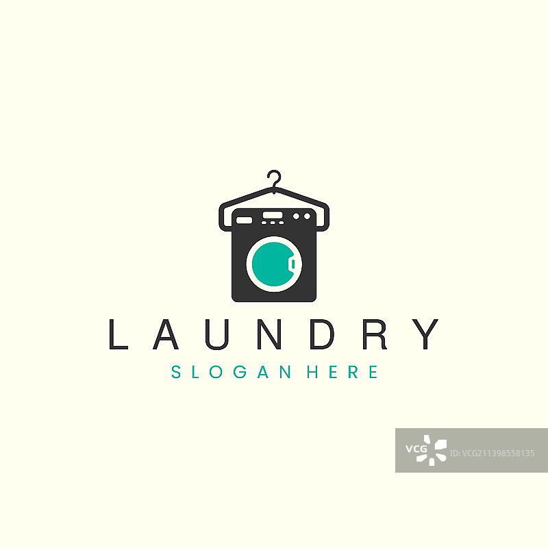 洗衣复古Logo图标模板设计图片素材