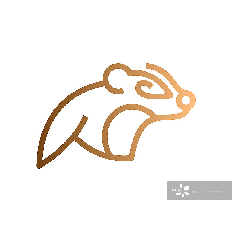 动物獾线条logo设计图片素材