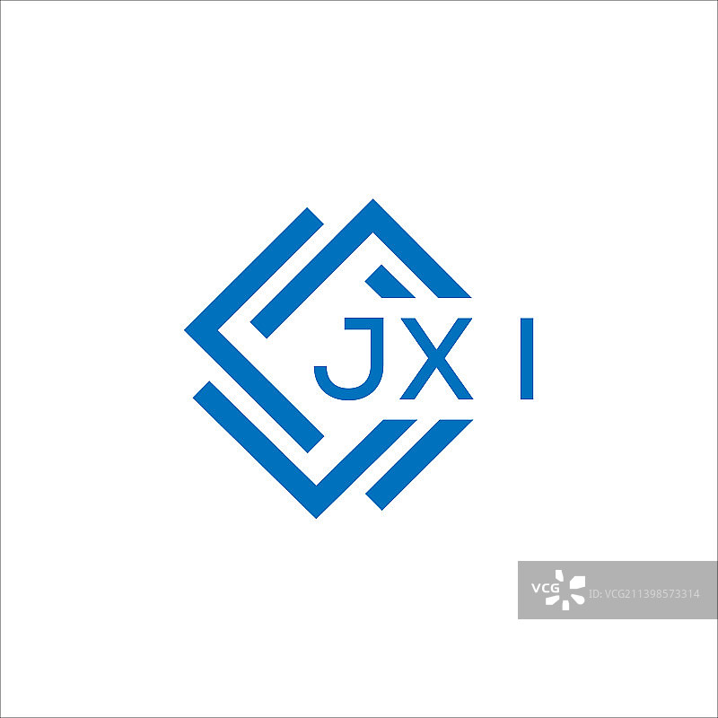 白色背景上的jxi字母标志设计图片素材