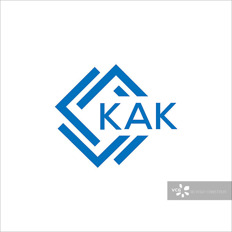 白色背景上的KAK字母标志设计图片素材